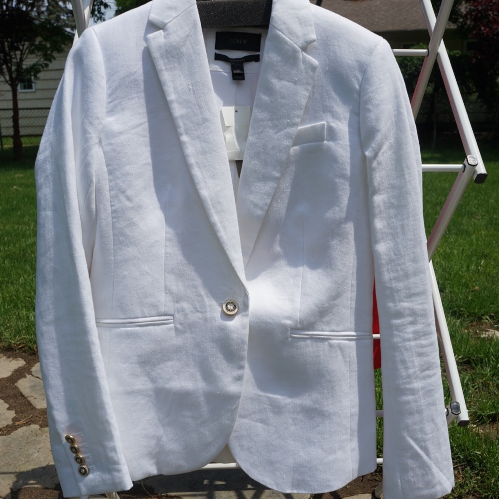 Jcrew Campbell blazer in linen, White